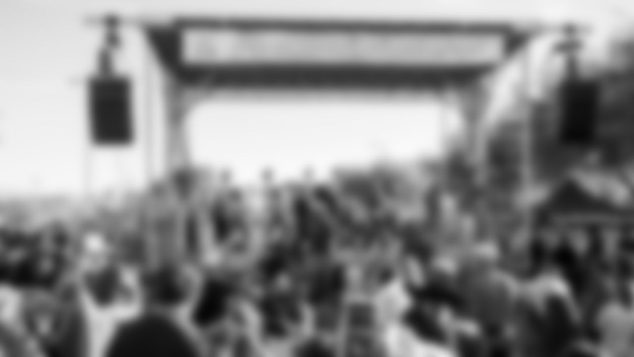 Raiderettes Devyn, Jessica, Shayla, Delaney and Makenna perform during the American Cancer Society Making Strides Against Breast Cancer fundraiser at Red Rock Resort.