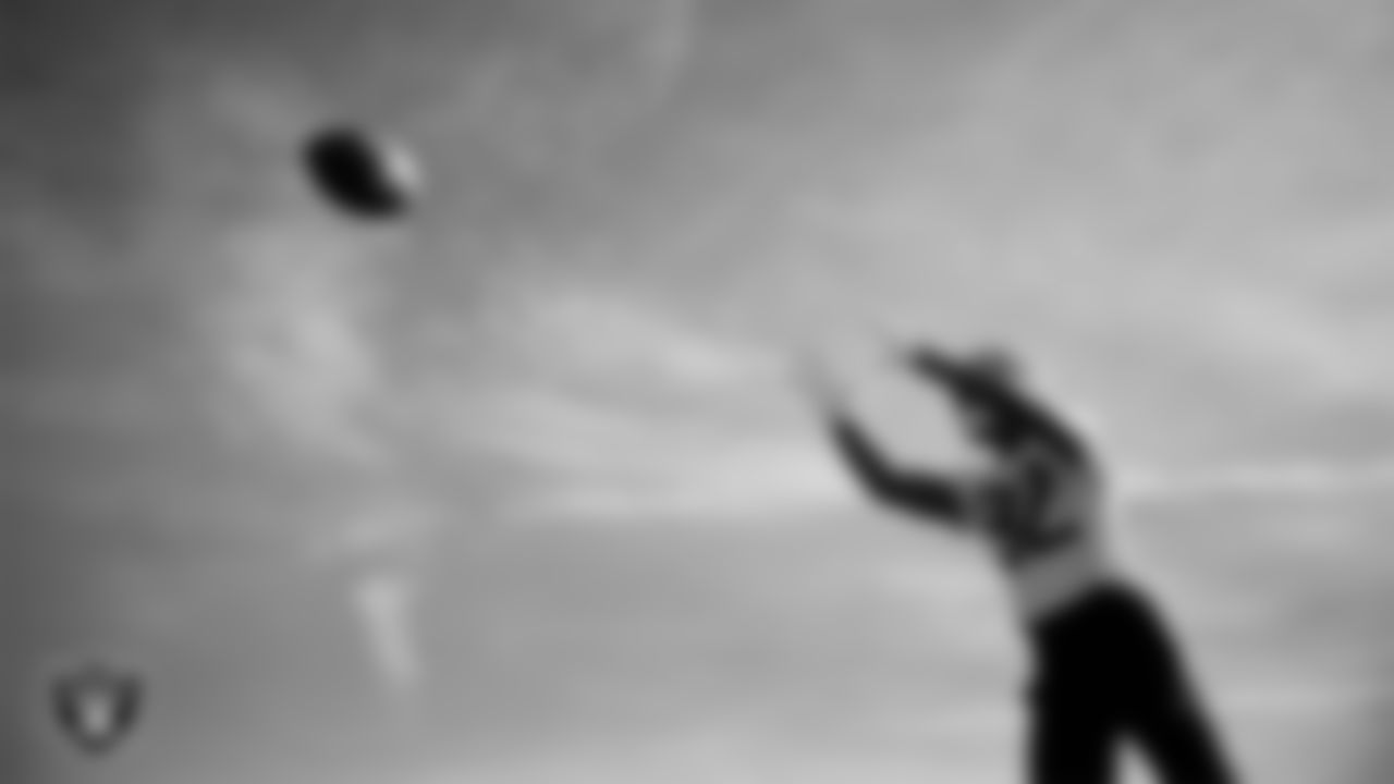 Las Vegas Raiders wide receiver Brenden Rice (82) during practice at Intermountain Health Performance Center.