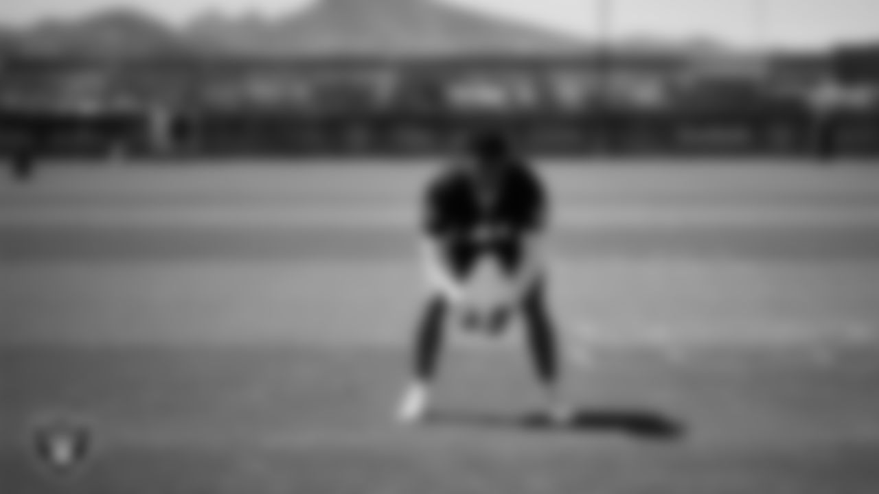 Las Vegas Raiders cornerback Greedy Vance (41) on the field for mandatory minicamp at Intermountain Health Performance Center.
