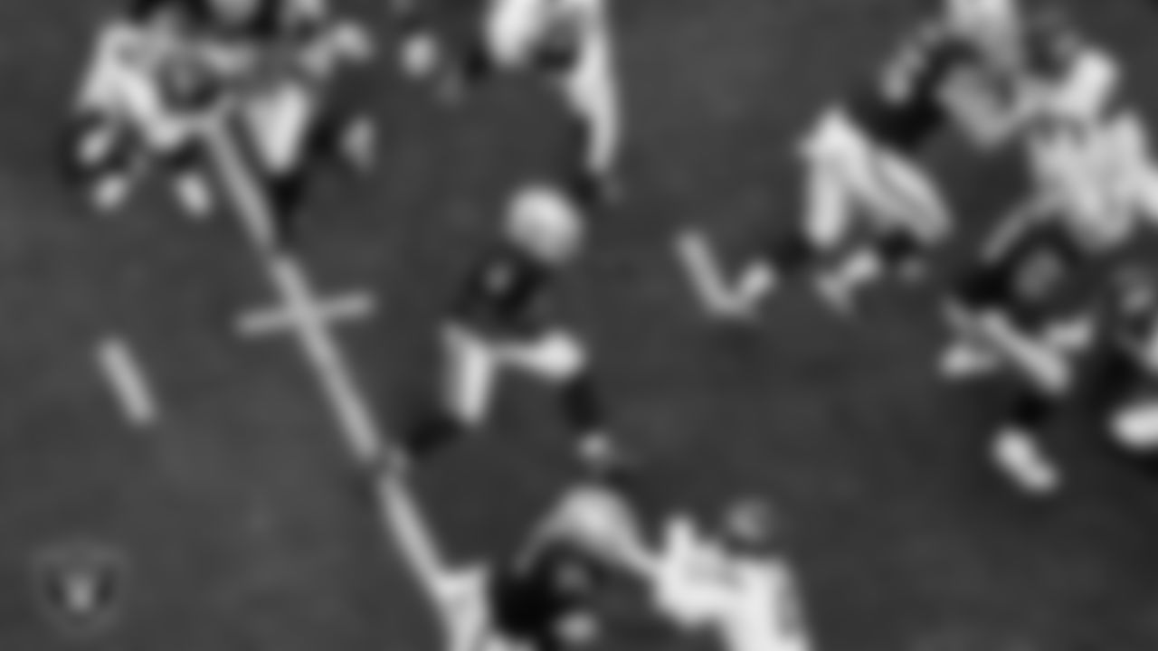 Las Vegas Raiders running back Ashton Jeanty (2) rushes during the regular season home game against the Denver Broncos at Allegiant Stadium.