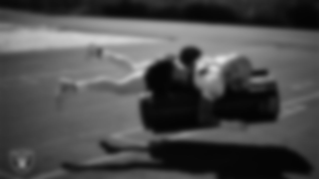 Las Vegas Raiders defensive end Maxx Crosby (98) during practice at Intermountain Health Performance Center.