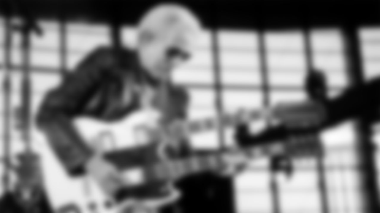 Guitarist and singer Don Felder performs during halftime at the Las Vegas Raiders' regular season home game against the Cleveland Browns at Allegiant Stadium.