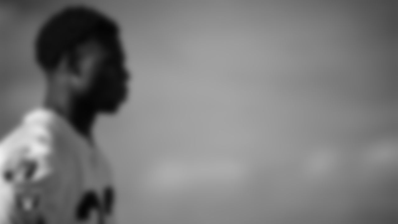 Las Vegas Raiders wide receiver Shedrick Jackson (4) during practice at Intermountain Health Performance Center.