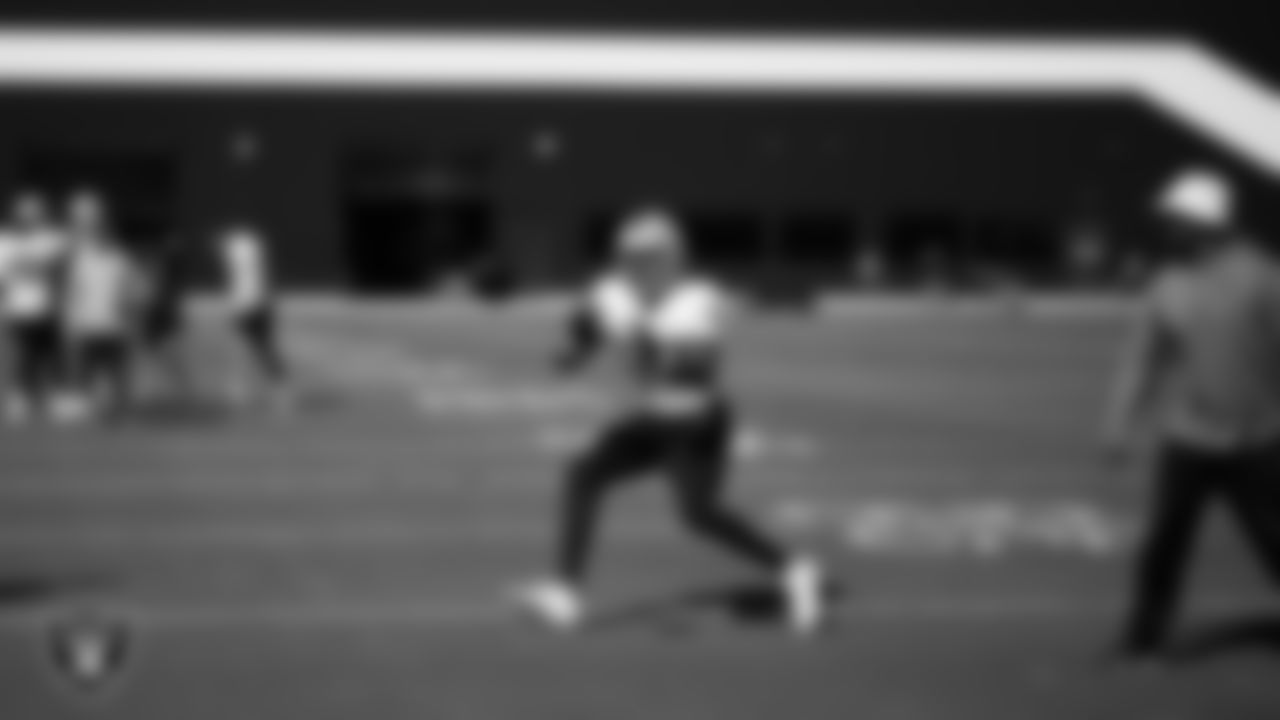 Las Vegas Raiders wide receiver Justin Shorter (88) during practice at Intermountain Health Performance Center.