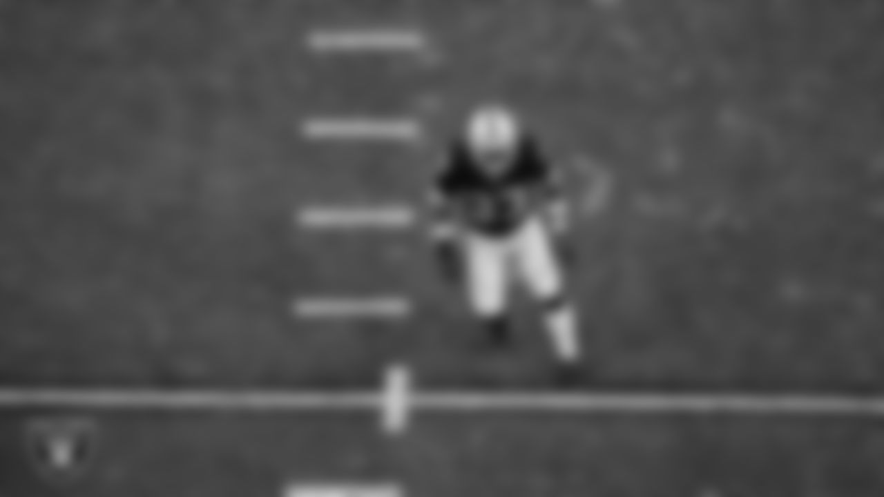 Las Vegas Raiders linebacker Jamal Adams (33) on the field during the regular season home game against the Kansas City Chiefs at Allegiant Stadium.