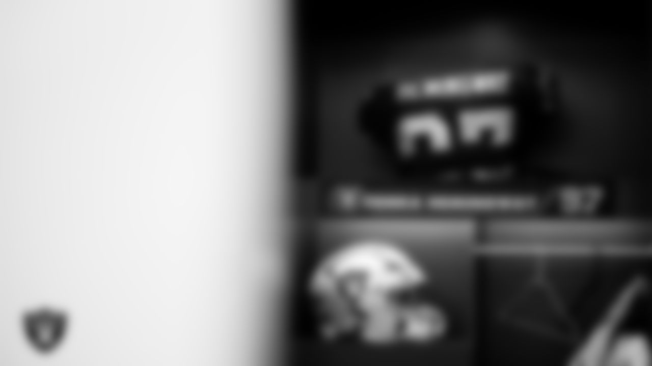 The locker room prior to the Las Vegas Raiders' arrival for their regular season home game against the New York Giants at Allegiant Stadium.