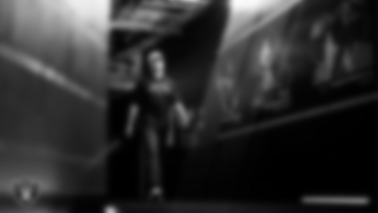 Las Vegas Raiders wide receiver Alex Bachman (81) arrives to the regular season home game against the Kansas City Chiefs at Allegiant Stadium.