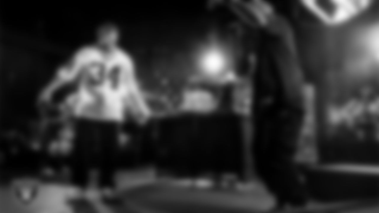 Rappers Nelly and City Spud perform during halftime at the Las Vegas Raiders' regular season home game against the Dallas Cowboys at Allegiant Stadium.