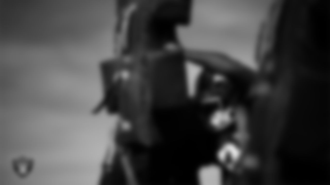 Las Vegas Raiders defensive tackle JJ Pegues (92) during practice at Intermountain Health Performance Center.