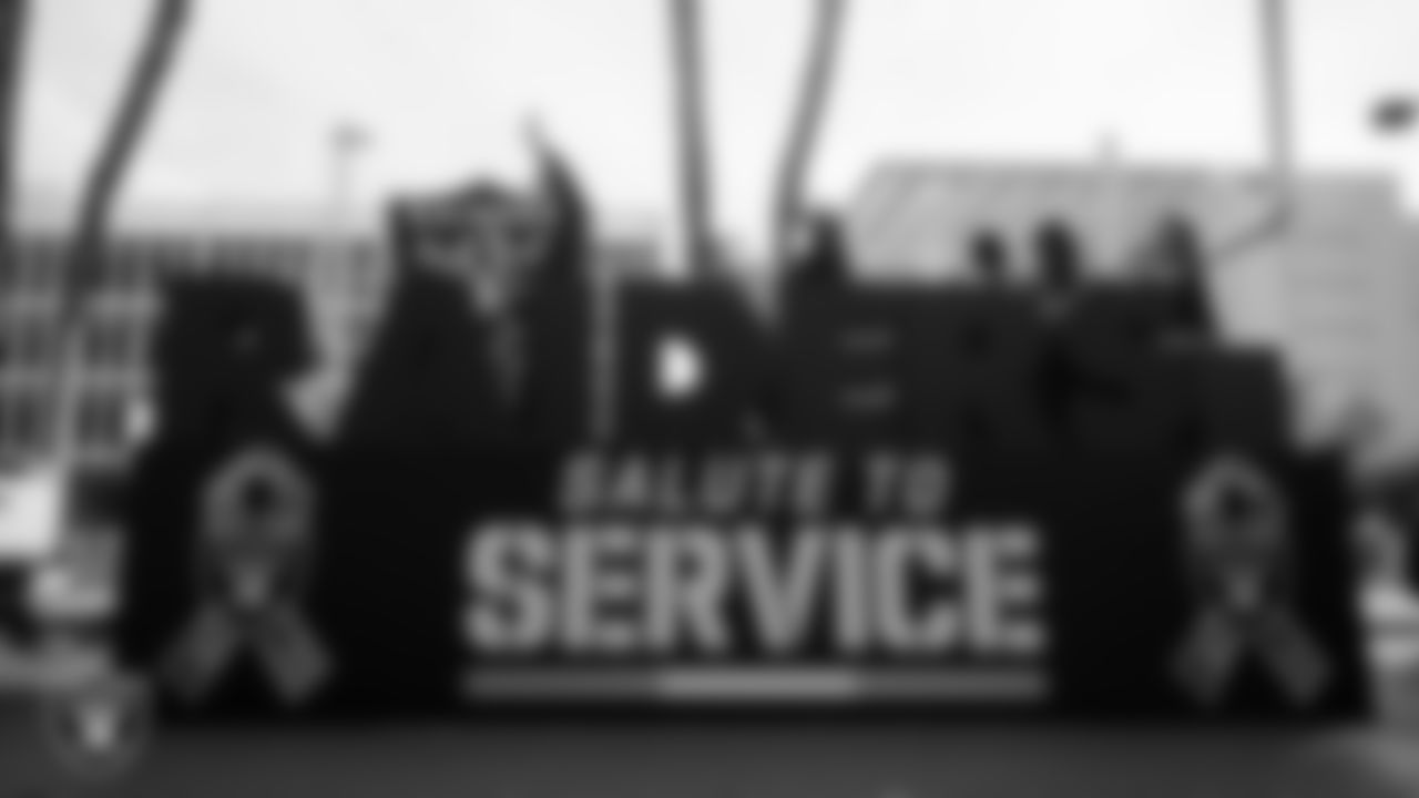 Members of the Las Vegas Raiders during the Veterans Day Parade in Downtown Las Vegas.