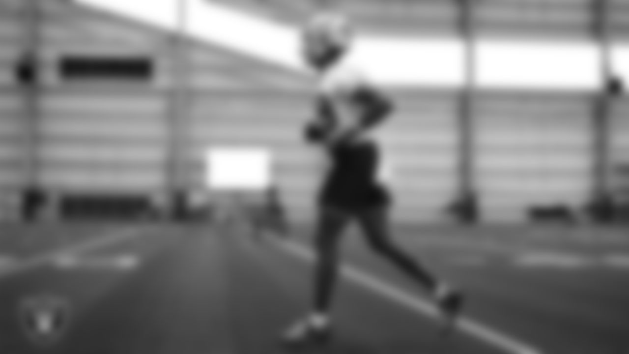 Las Vegas Raiders tight end Justin Shorter (88) at an Organized Team Activity (OTA) at Intermountain Health Performance Center.