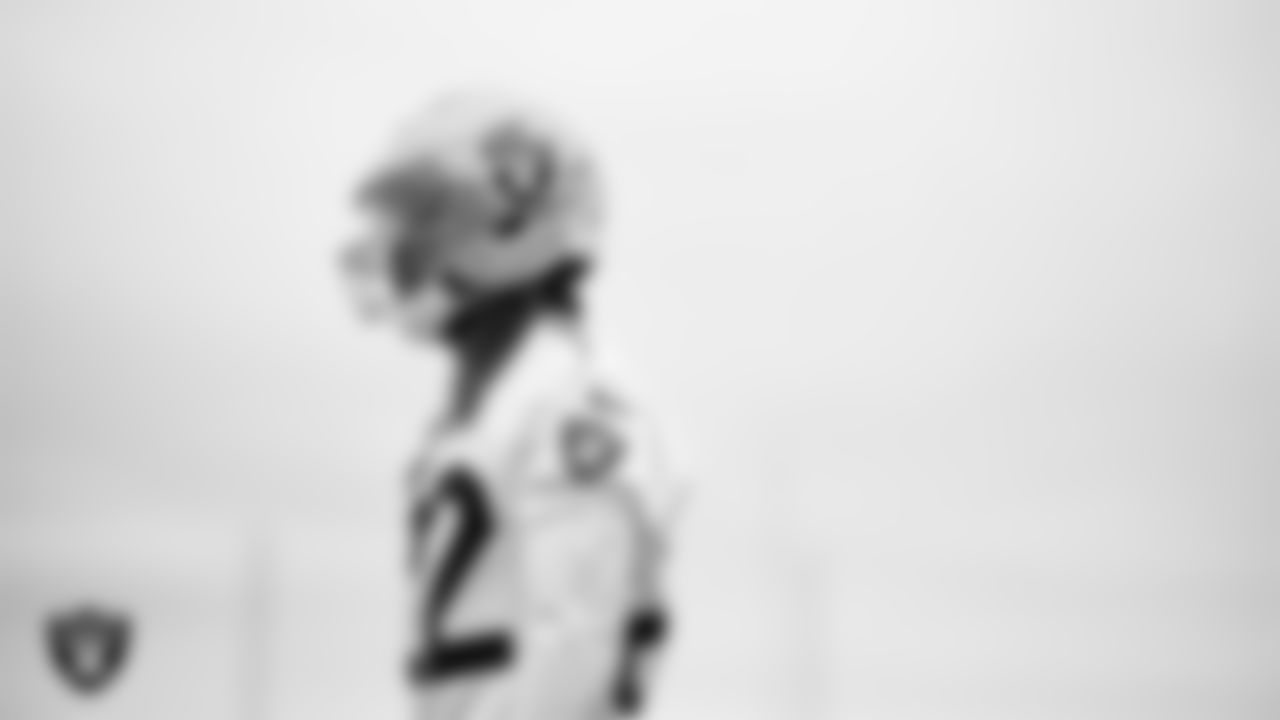 Las Vegas Raiders cornerback Eric Stokes (22) during practice at Intermountain Health Performance Center.