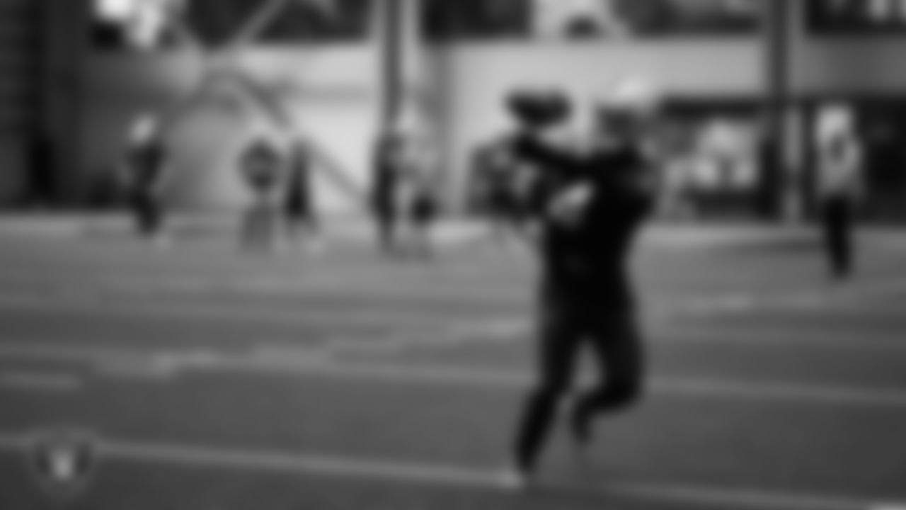 Las Vegas Raiders wide receiver Shedrick Jackson (4) during practice at Intermountain Health Performance Center.