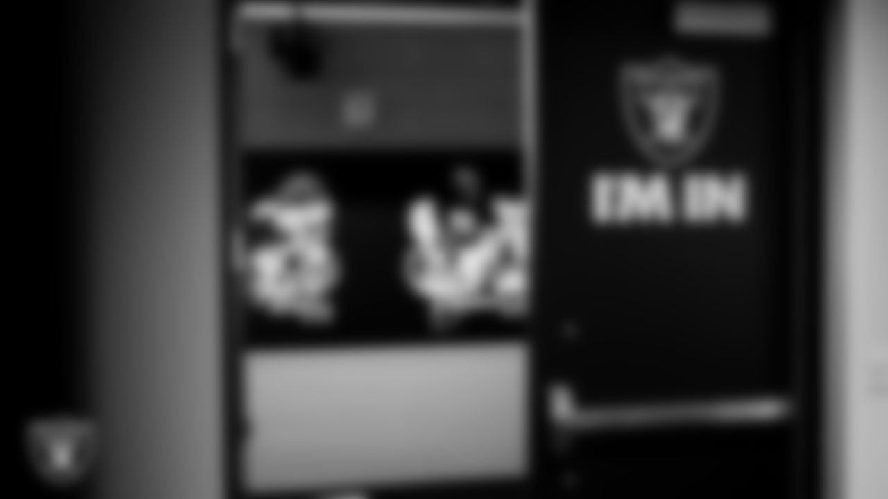 The locker room prior to the Las Vegas Raiders' arrival for their regular season home game against the Denver Broncos at Allegiant Stadium.