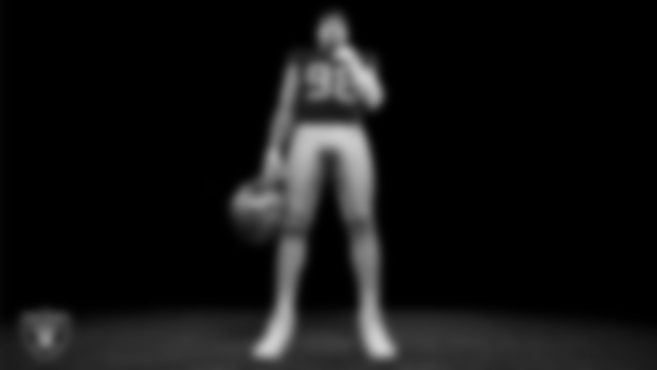 Las Vegas Raiders defensive end Maxx Crosby (98) poses for a photo at the 2025 Raiders Media Day.