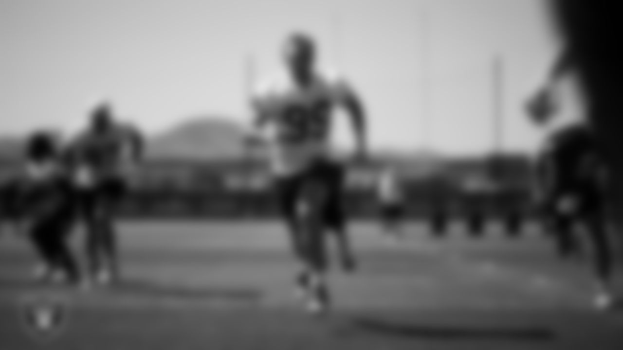 Las Vegas Raiders tight end Brock Bowers (89) at a workout during phase two of the offseason program at Intermountain Health Performance Center.