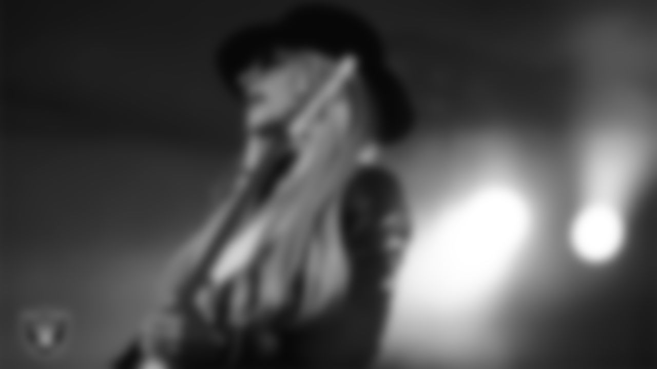 The Power of 3 performs at the Modelo Tailgate Zone before the Las Vegas Raiders' regular season home game against the Dallas Cowboys at Allegiant Stadium.