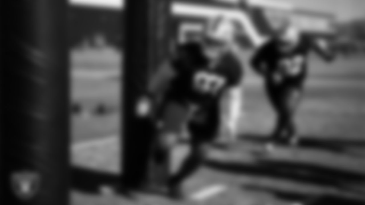 Las Vegas Raiders defensive tackle Tonka Hemingway (97) during practice at Intermountain Health Performance Center.