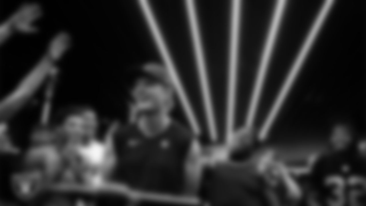 Las Vegas Raiders kicker Daniel Carlson (8) in the locker room after the regular season home game against the Kansas City Chiefs at Allegiant Stadium.