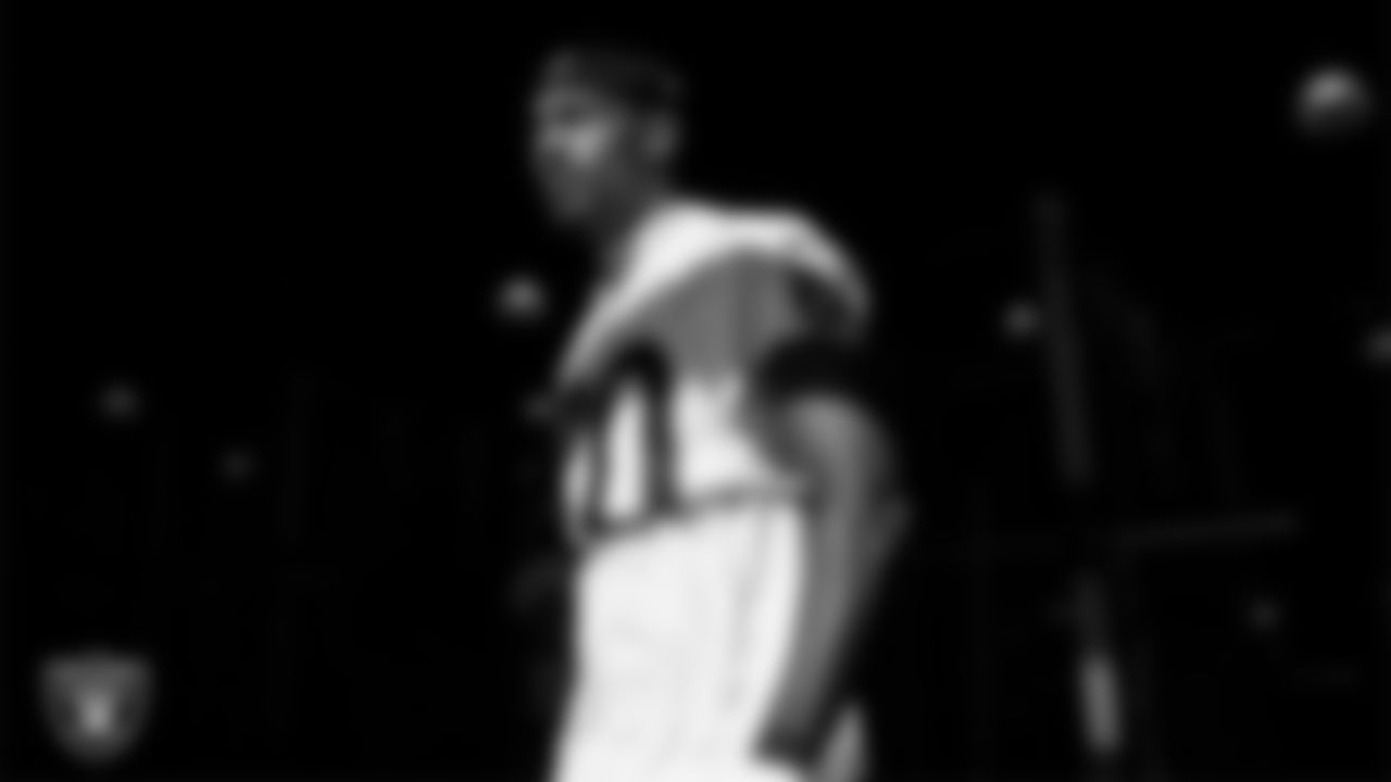 Las Vegas Raiders safety Isaiah Pola-Mao (20) walks out to the field for practice at Intermountain Health Performance Center.