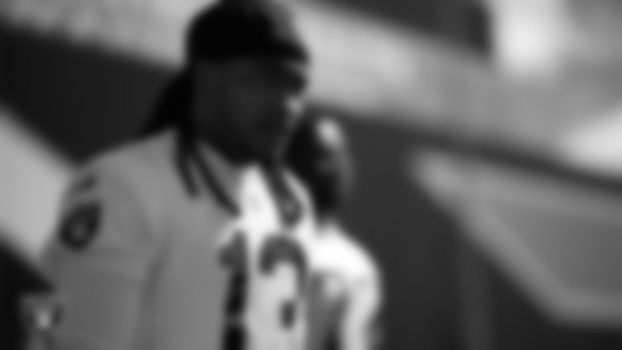 Las Vegas Raiders wide receiver Tyreik McAllister (13) at a workout during phase two of the offseason program at Intermountain Health Performance Center.