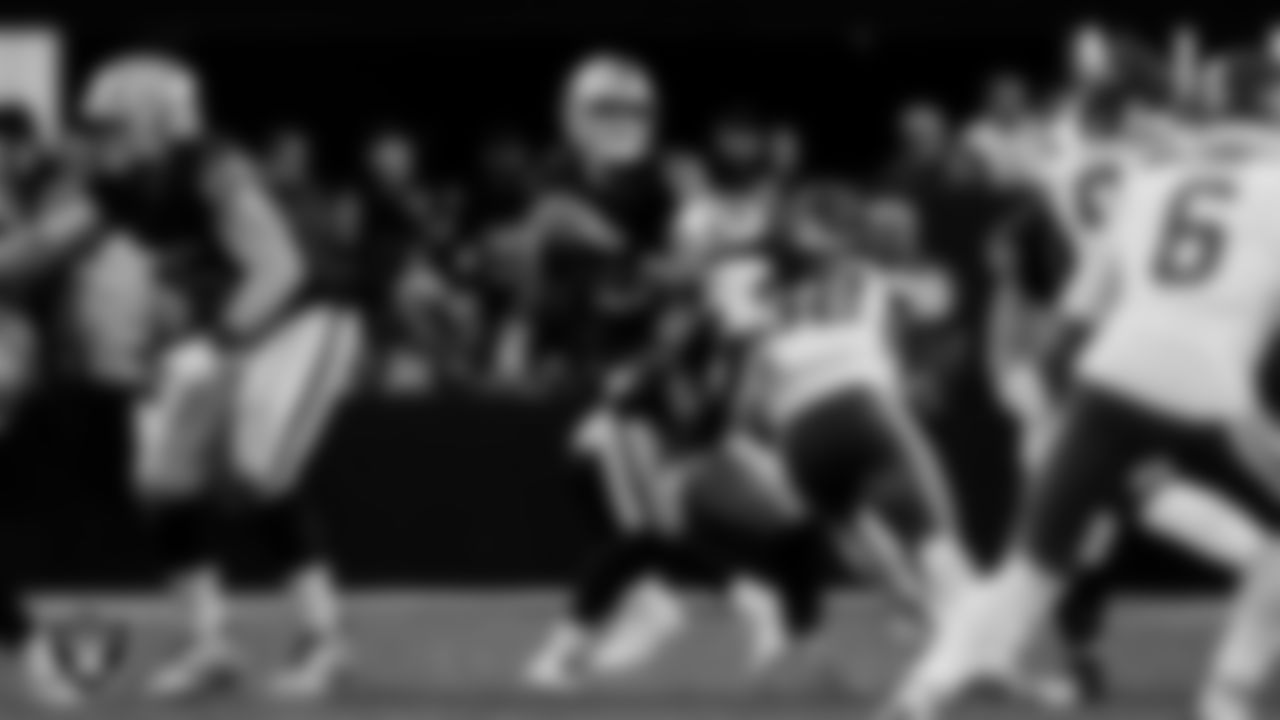 Las Vegas Raiders quarterback Aidan O'Connell (12) during the regular season home game against the Kansas City Chiefs at Allegiant Stadium.