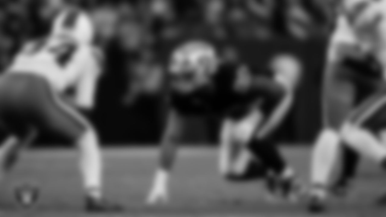Las Vegas Raiders defensive tackle Jonah Laulu (96) during the regular season home game against the Cleveland Browns at Allegiant Stadium.