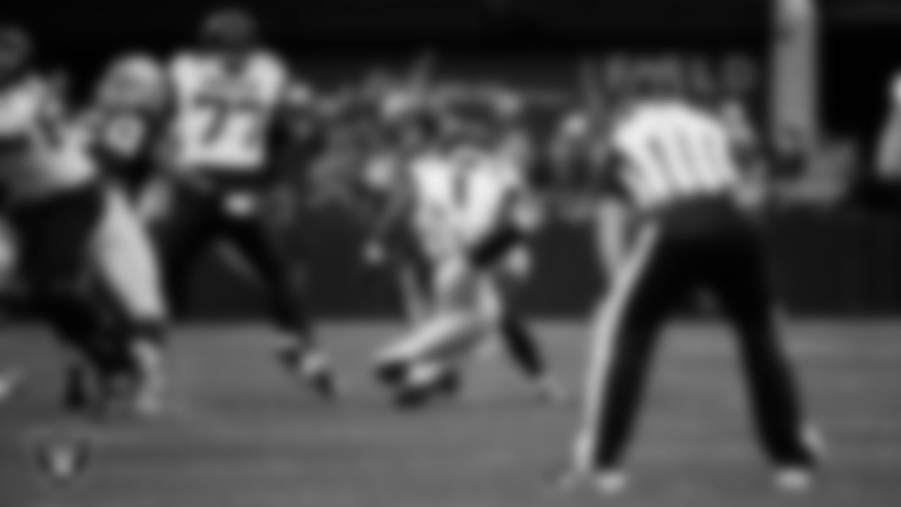 Las Vegas Raiders defensive end Maxx Crosby (98) makes a tackle during the regular season home game against the Jacksonville Jaguars at Allegiant Stadium.
