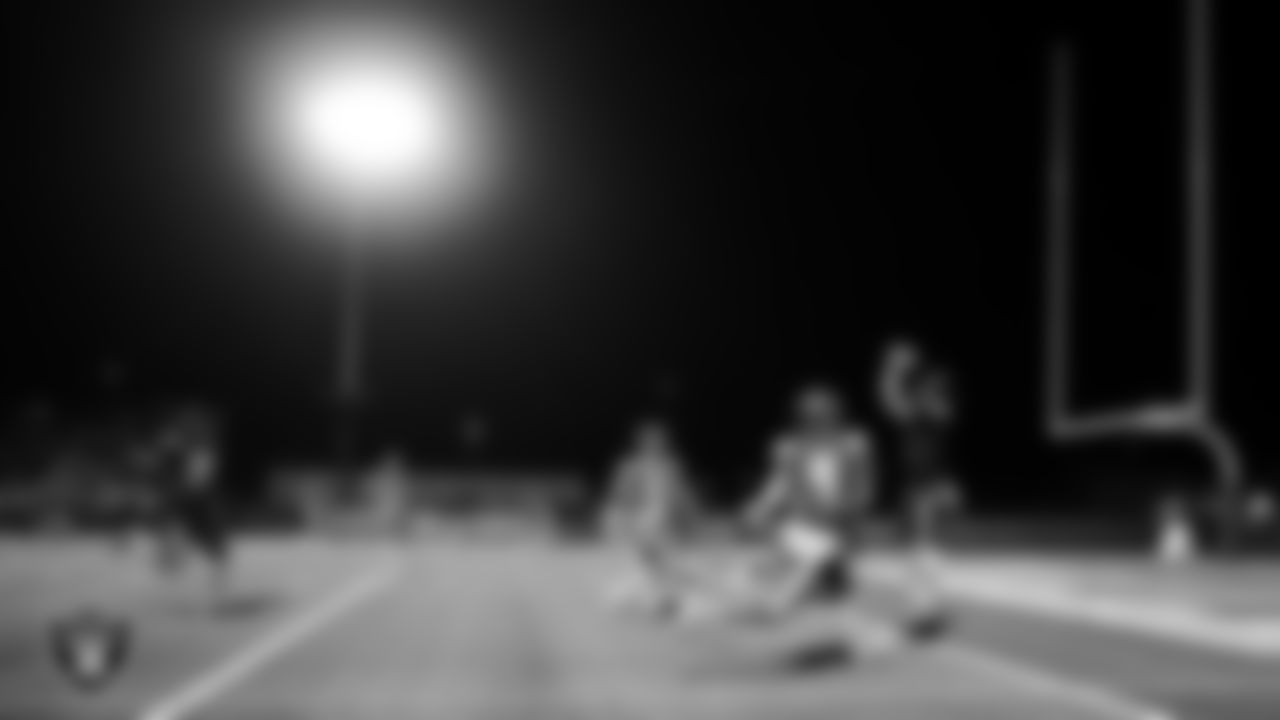 Moapa Valley High School hosts Virgin Valley High School during the Las Vegas Raiders' Football Showcase game at Moapa Valley High School.