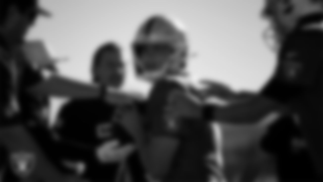 Las Vegas Raiders quarterback Cam Miller (5) during practice at Intermountain Health Performance Center.