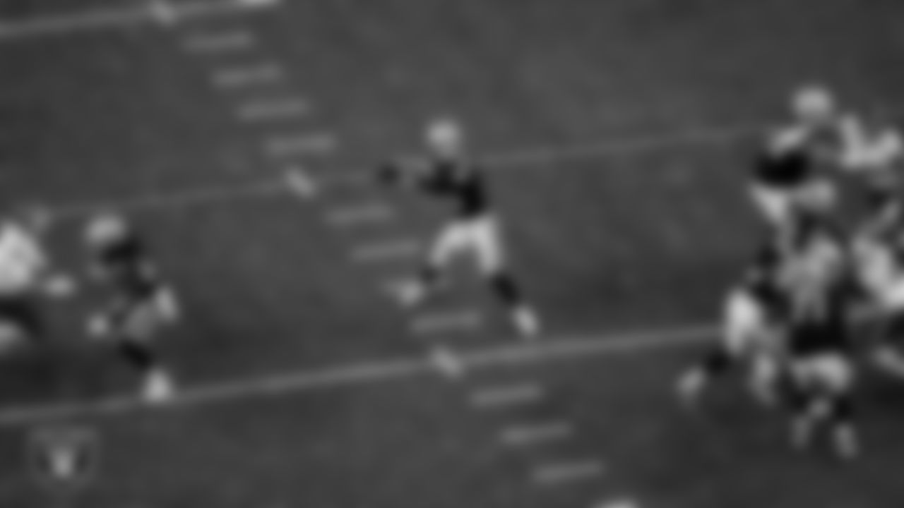 Las Vegas Raiders quarterback Kenny Pickett (15) during the regular season home game against the Kansas City Chiefs at Allegiant Stadium.