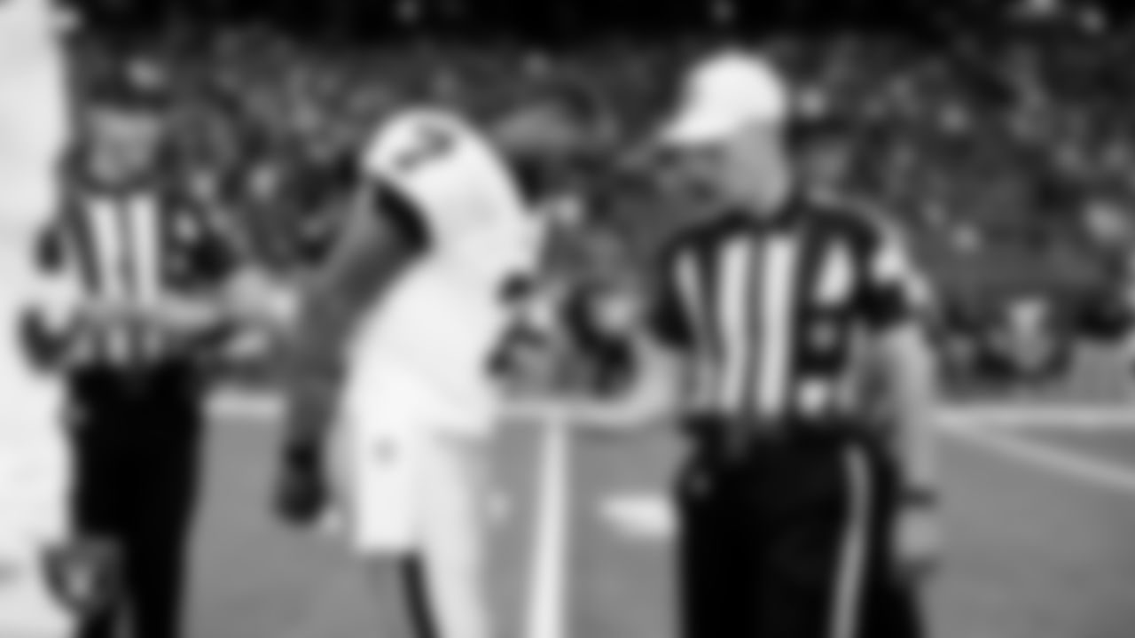 Las Vegas Raiders quarterback Geno Smith (7) during the coin toss before the regular season away game against the Houston Texans at NRG Stadium.
