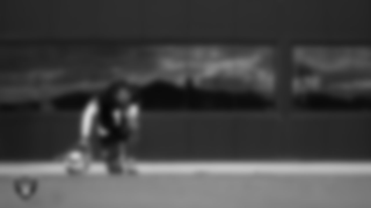 Las Vegas Raiders wide receiver Tre Tucker (1) during practice at Intermountain Health Performance Center.