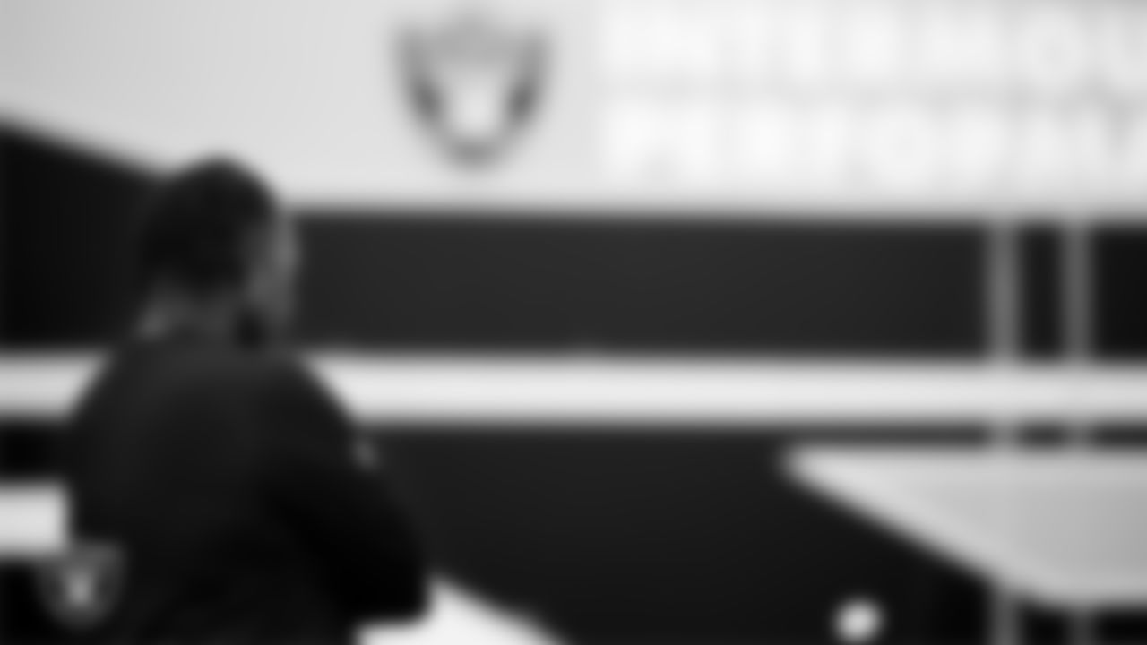 Las Vegas Raiders defensive coordinator Patrick Graham during practice at Intermountain Health Performance Center.