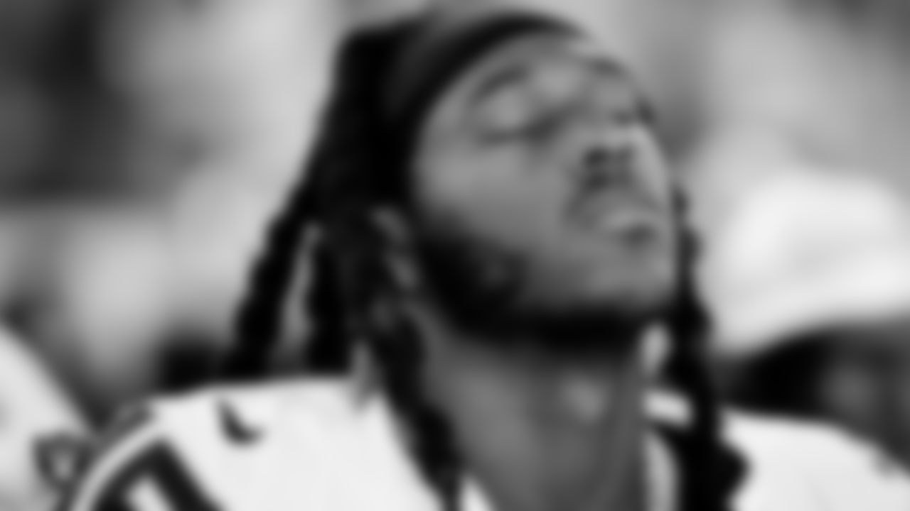 Las Vegas Raiders wide receiver Marquez Callaway (15) during the national anthem before the preseason away game against the Arizona Cardinals at State Farm Stadium.