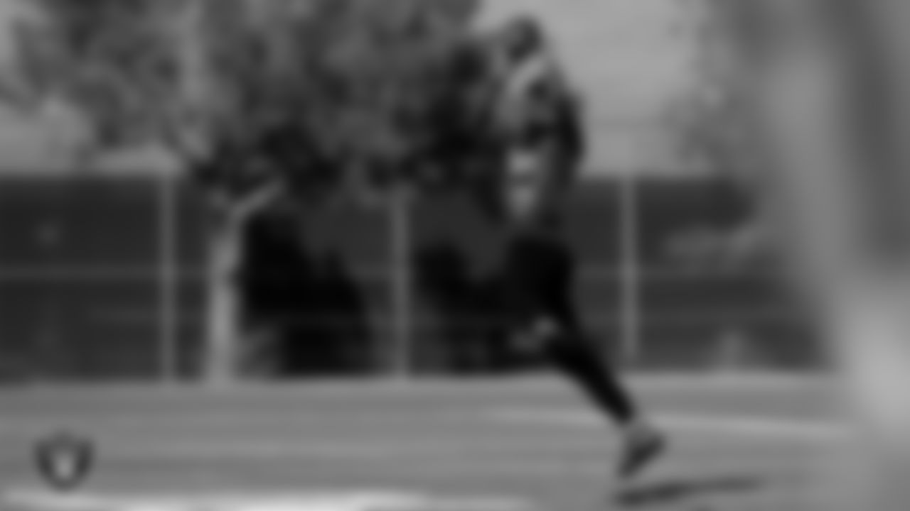 A Mojave High School football player during practice at Mojave High School.