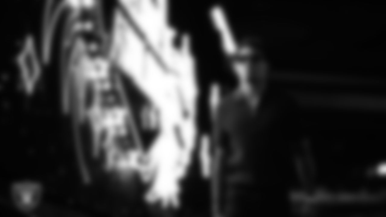 Las Vegas Raiders safety Isaiah Pola-Mao (20) arrives to the regular season home game against the Dallas Cowboys at Allegiant Stadium.