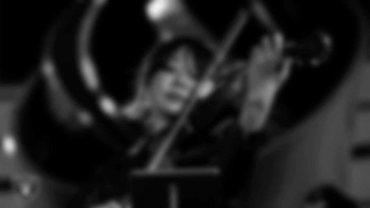 The Raiders House Band performs before the regular season home game against the Los Angeles Chargers at Allegiant Stadium.