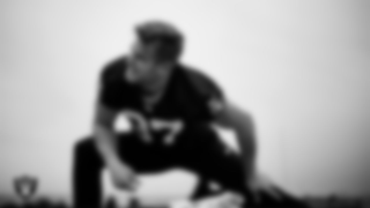 Las Vegas Raiders tight end Michael Mayer (87) during practice at Intermountain Health Performance Center.