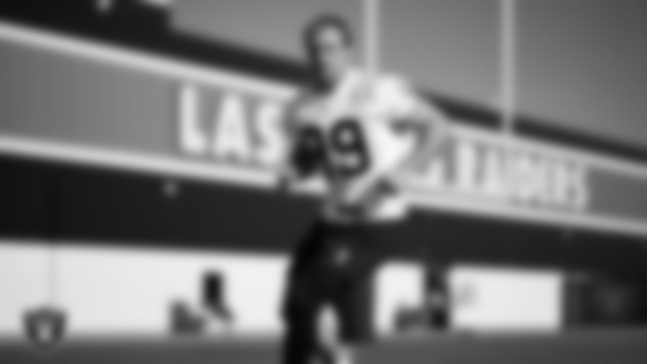 Las Vegas Raiders tight end Brock Bowers (89) during practice at Intermountain Health Performance Center.
