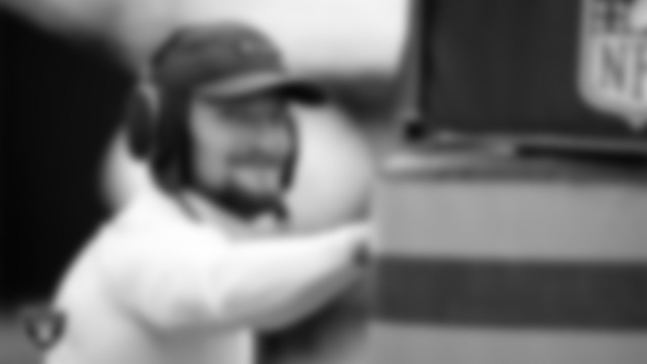 Las Vegas Raiders running back Dylan Laube (23) warming up before the regular season away game against the Philadelphia Eagles at Lincoln Financial Field.