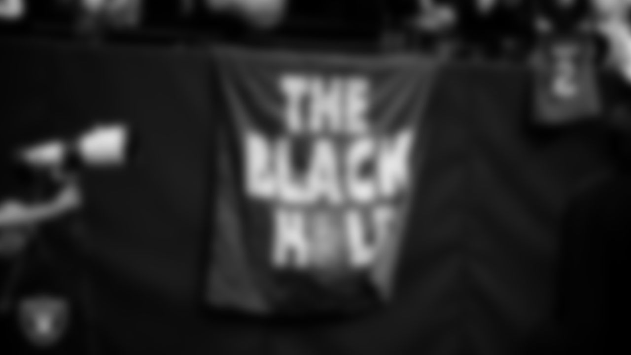 Fan signage around Allegiant Stadium before the regular season home game against the Denver Broncos.