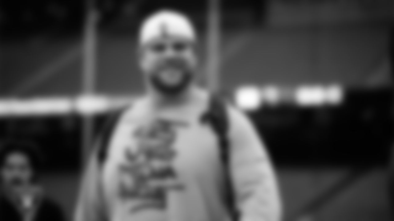 Las Vegas Raiders center/guard Jordan Meredith (61) arrives to the regular season away game against the Houston Texans at NRG Stadium.