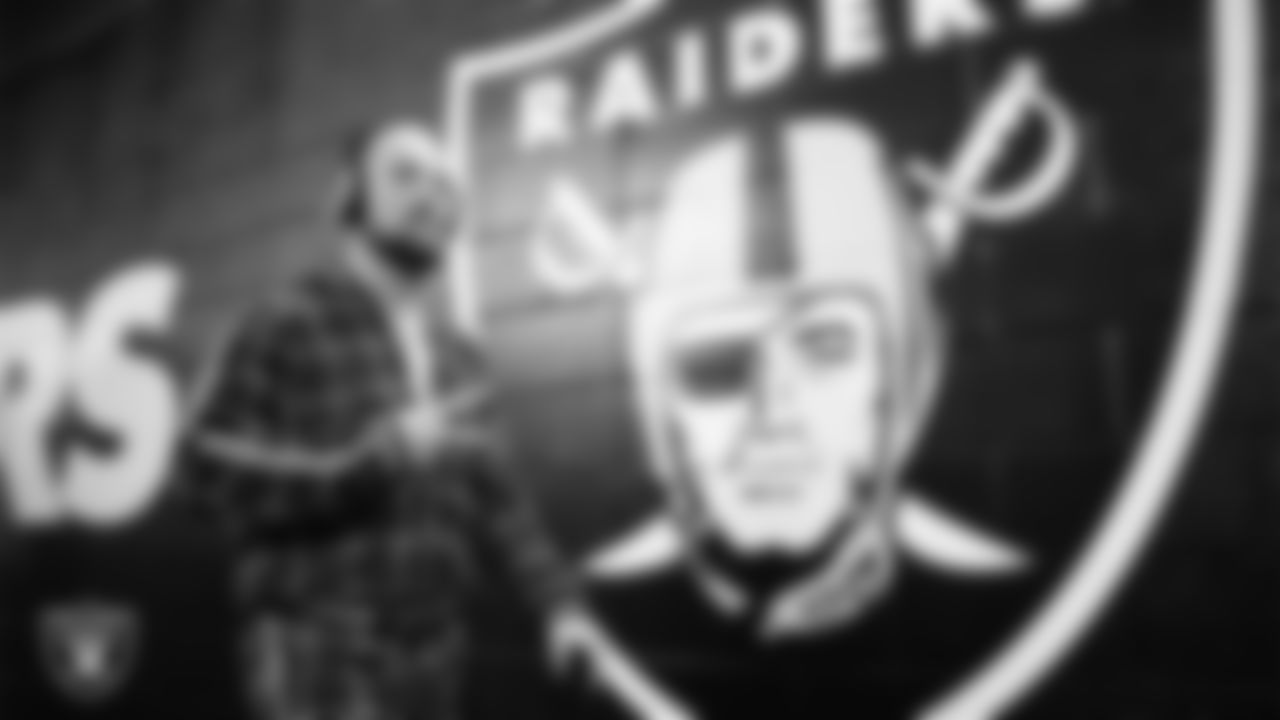 Las Vegas Raiders running back Dylan Laube (23) arrives to the preseason home game against the San Francisco 49ers at Allegiant Stadium.