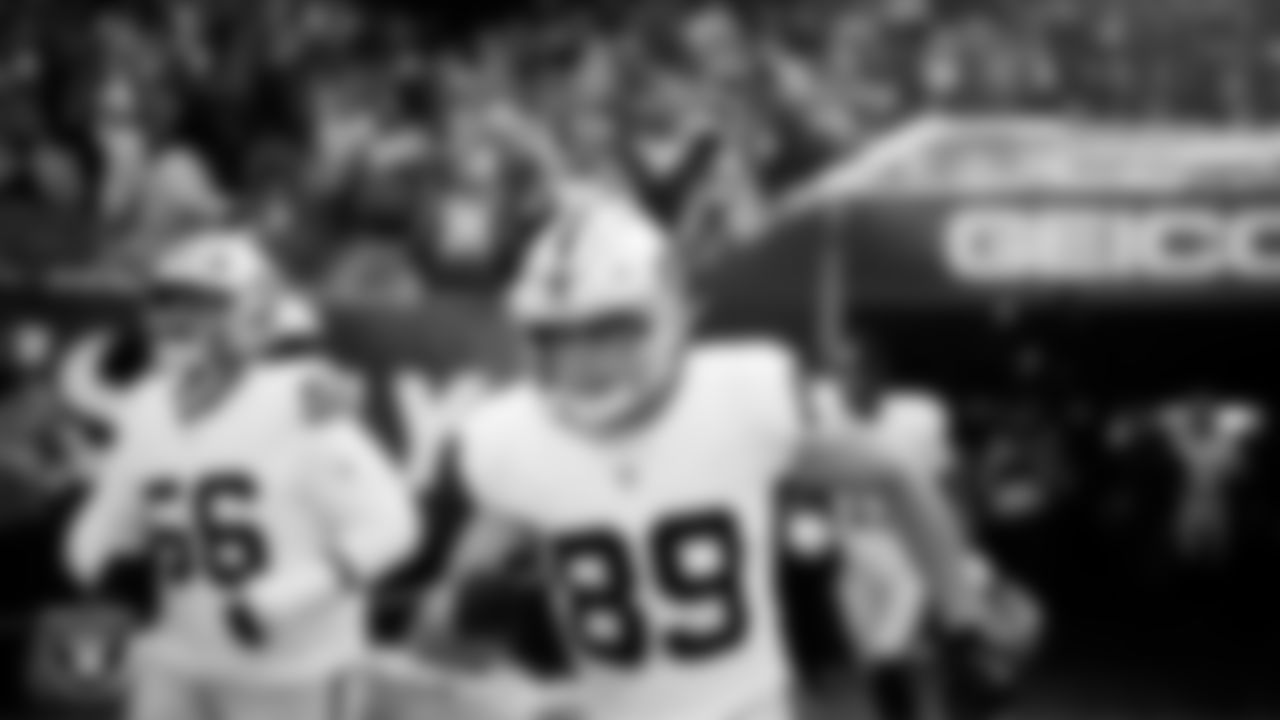 Las Vegas Raiders tight end Brock Bowers (89) as the team is introduced onto the field before their regular season away game against the Philadelphia Eagles at Lincoln Financial Field.