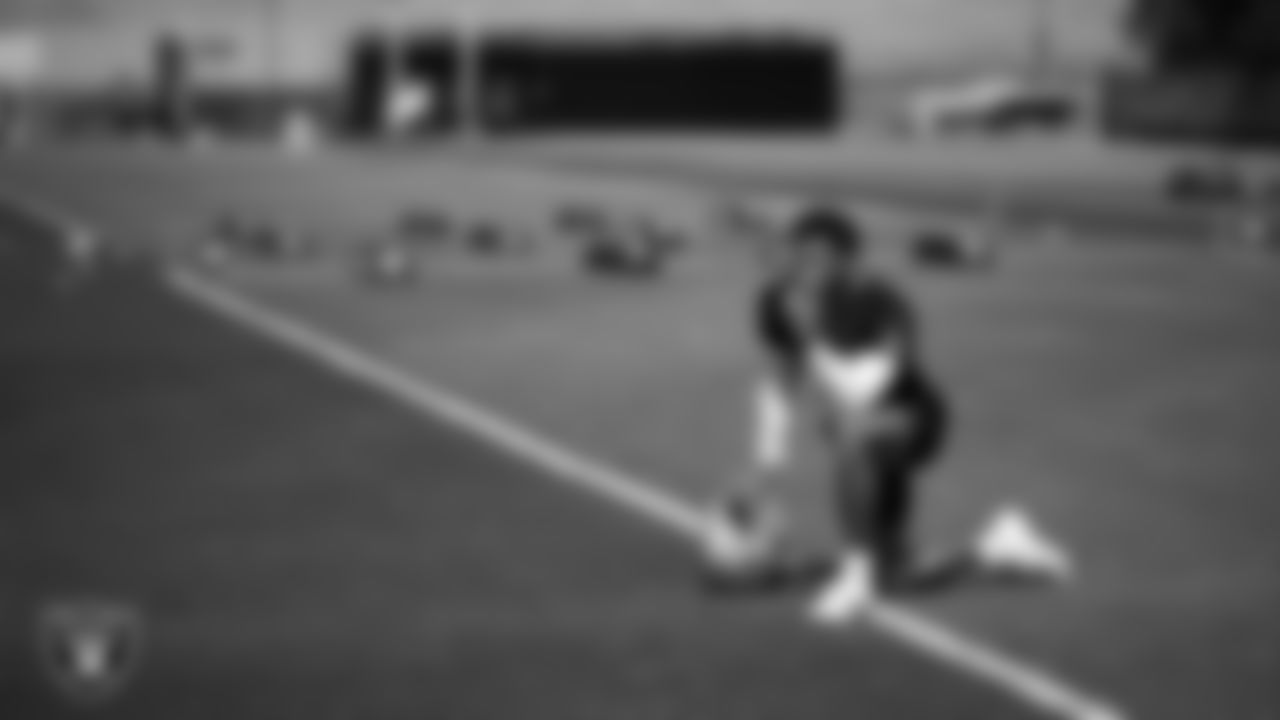 Las Vegas Raiders cornerback Greedy Vance (41) at an Organized Team Activity (OTA) at Intermountain Health Performance Center.