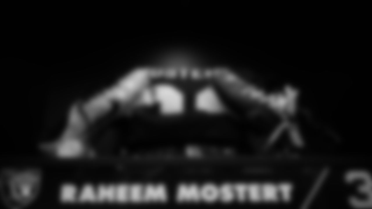 Las Vegas Raiders running back Raheem Mostert's (31) locker in the locker room prior to the Las Vegas Raiders' arrival for their regular season home game against the Cleveland Browns at Allegiant Stadium.