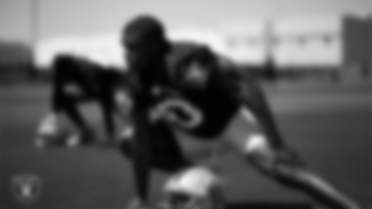 Las Vegas Raiders cornerback Jakorian Bennett (0) at an Organized Team Activity (OTA) at Intermountain Health Performance Center.