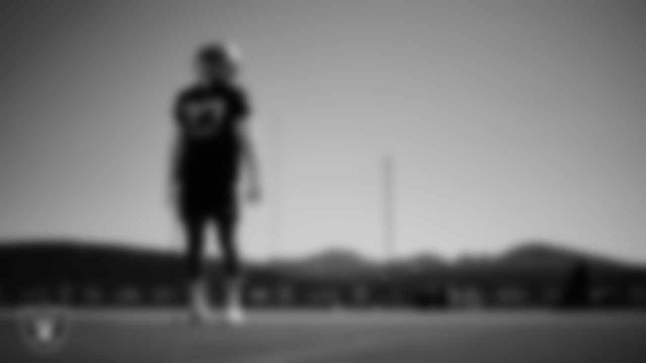 Las Vegas Raiders cornerback Troy Pride Jr. (27) during practice at Intermountain Health Performance Center.