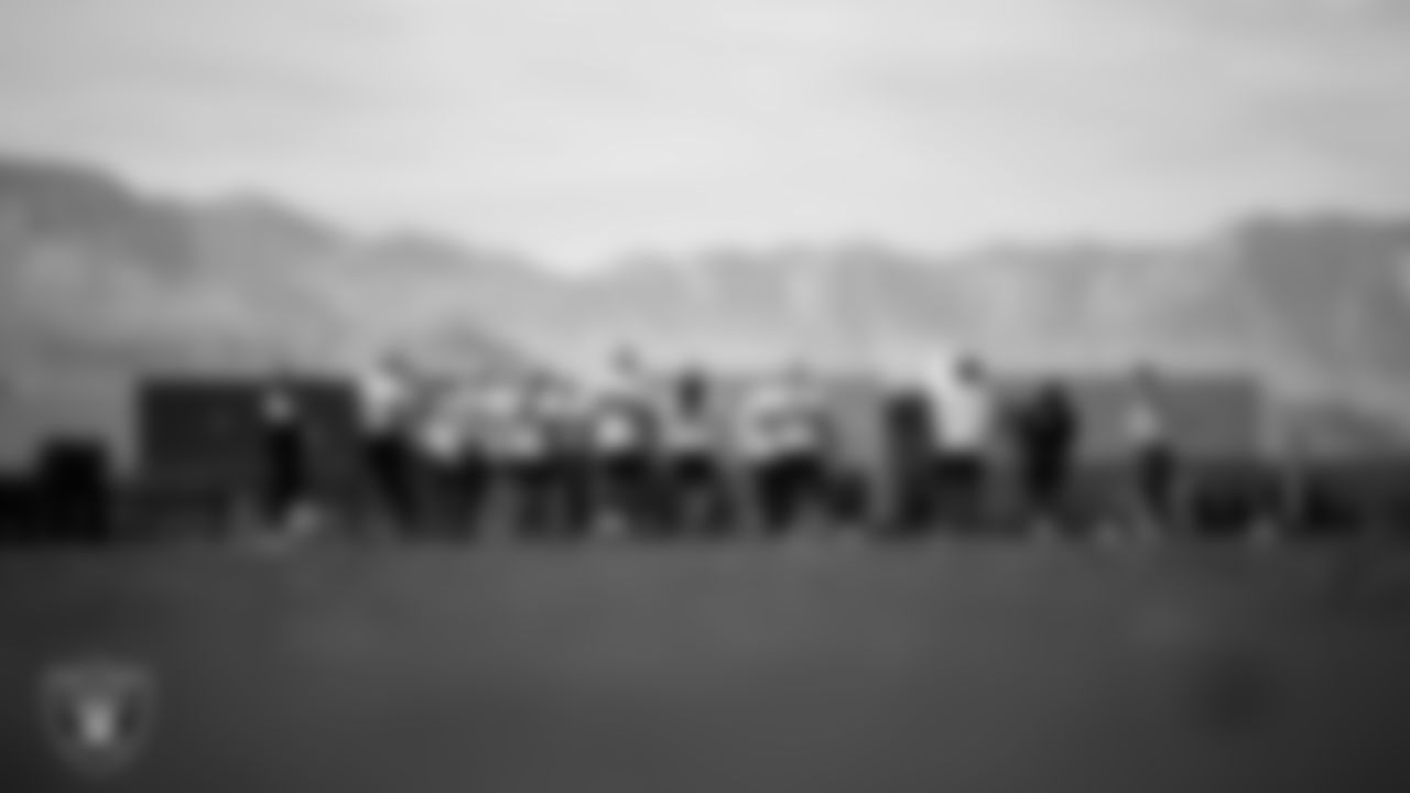 The Las Vegas Raiders defense during practice at Intermountain Health Performance Center.